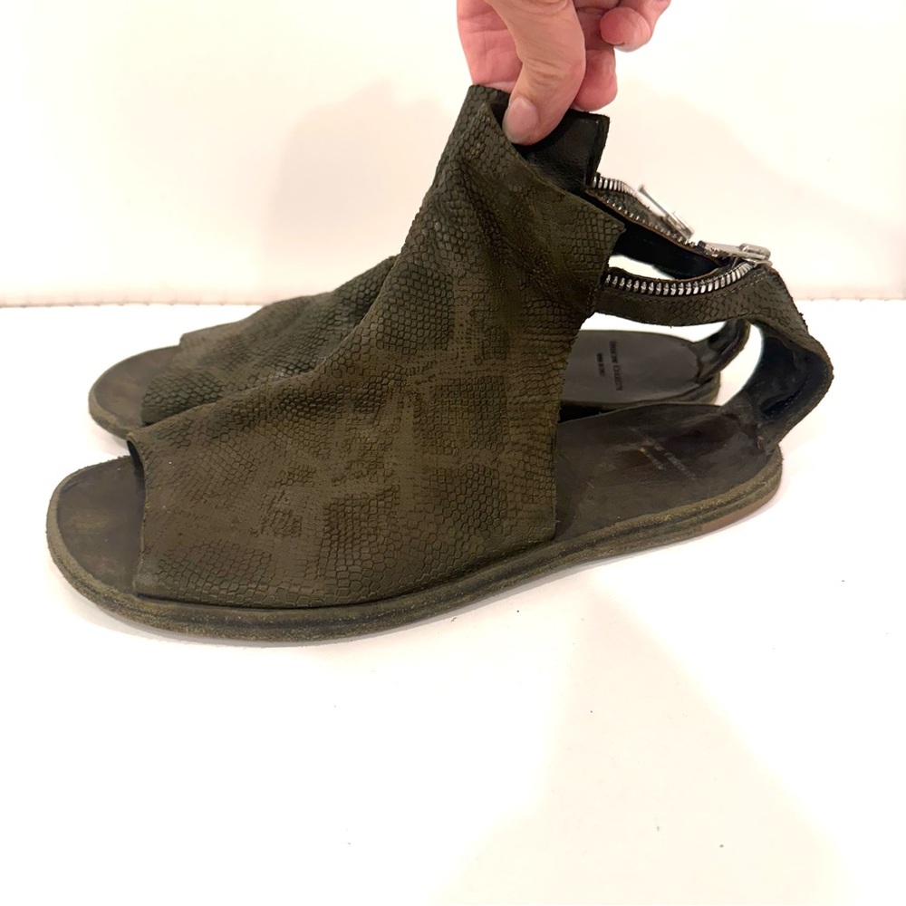 Officine Creative Olive Green Women's Open-Toe Flat Shoes 8 - Picture 3 of 10